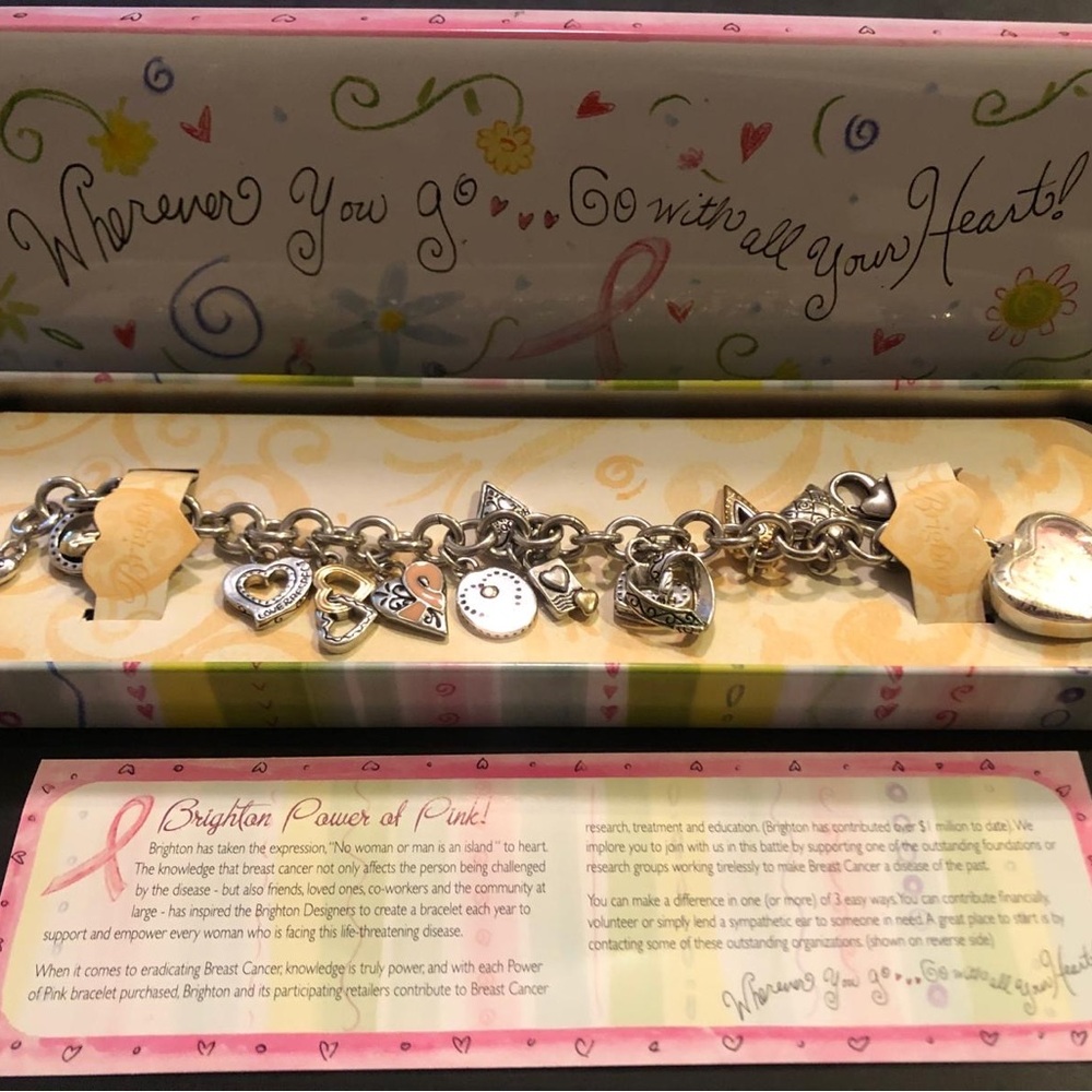 SOLD NWOT Brighton Power of Pink Breast Cancer Awareness Charm Bracelet w Watch